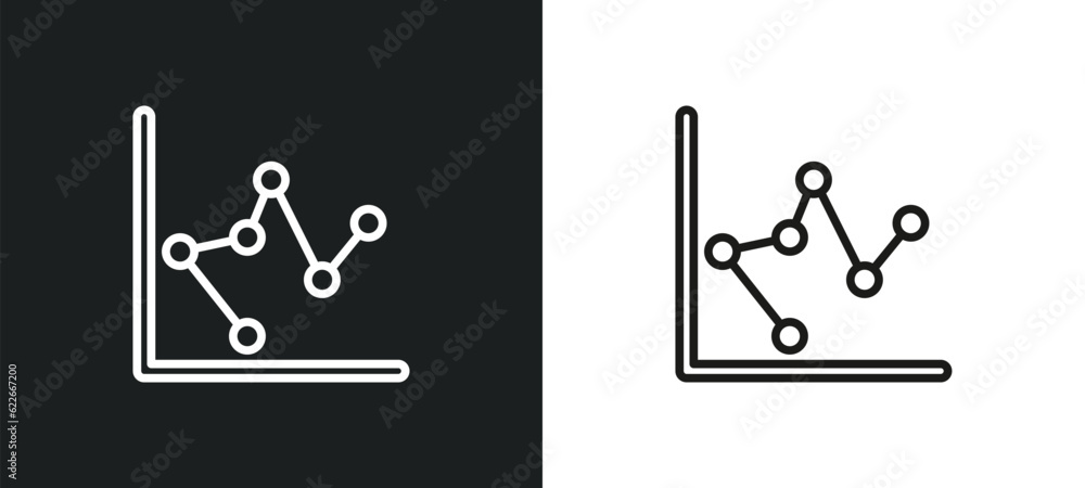 Poster multiple variable bars data outline icon in white and black colors. multiple variable bars data flat