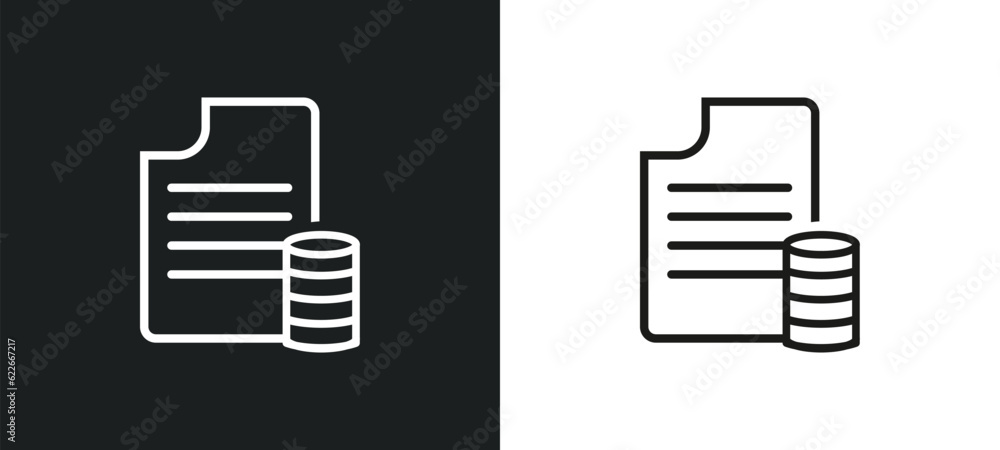 Poster data analytics content outline icon in white and black colors. data analytics content flat vector ic