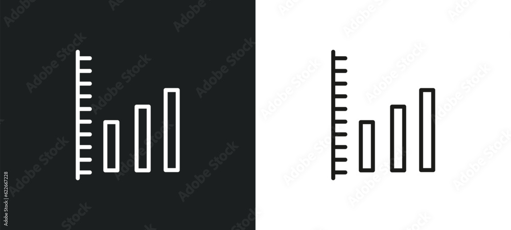 Poster multiple variable lines outline icon in white and black colors. multiple variable lines flat vector 