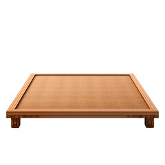 A low table with a tatami mat, isolated on a no background.