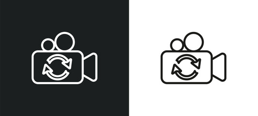 switch video outline icon in white and black colors. switch video flat vector icon from user interface collection for web, mobile apps and ui.