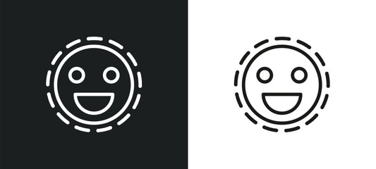 smiles outline icon in white and black colors. smiles flat vector icon from user interface collection for web, mobile apps and ui.