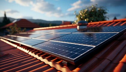 solar panels on a roof