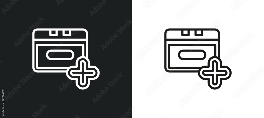 Poster arrow pointing right outline icon in white and black colors. arrow pointing right flat vector icon f