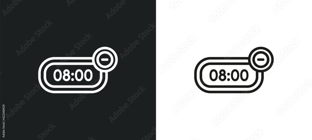 Poster arrow address back outline icon in white and black colors. arrow address back flat vector icon from 