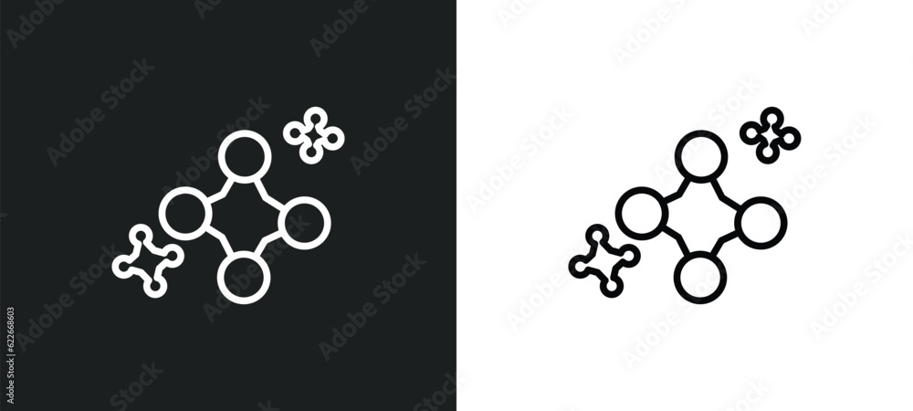 Poster pointed star outline icon in white and black colors. pointed star flat vector icon from user interfa