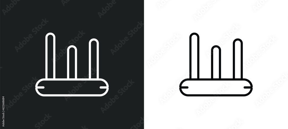 Poster vertical bar outline icon in white and black colors. vertical bar flat vector icon from user interfa