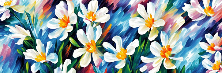 Obraz na płótnie Canvas Spring flowers. AI generated illustration