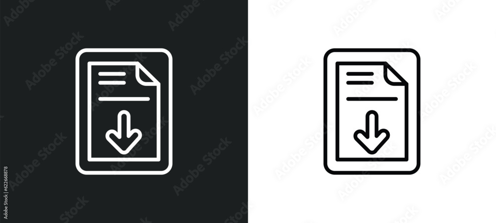 Poster download archive outline icon in white and black colors. download archive flat vector icon from user