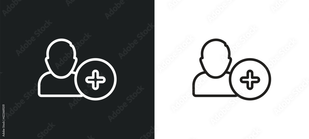 Poster contact notebook outline icon in white and black colors. contact notebook flat vector icon from user