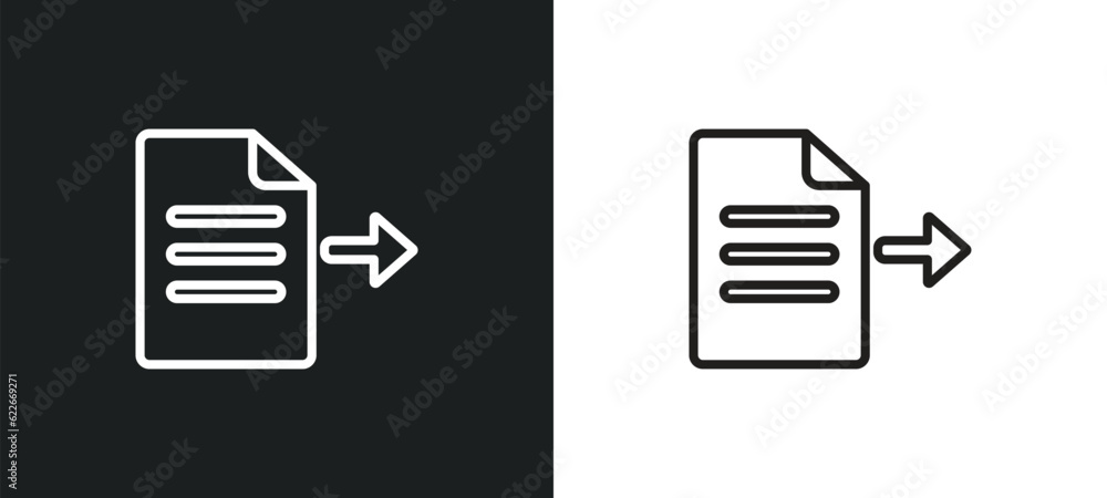 Poster export archive outline icon in white and black colors. export archive flat vector icon from user int