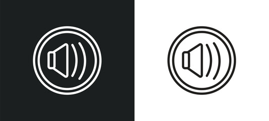 sound on outline icon in white and black colors. sound on flat vector icon from user interface collection for web, mobile apps and ui.