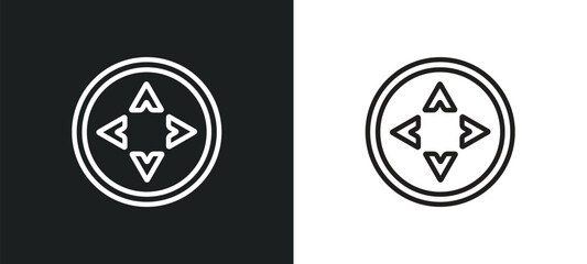 move arrows outline icon in white and black colors. move arrows flat vector icon from user interface collection for web, mobile apps and ui.