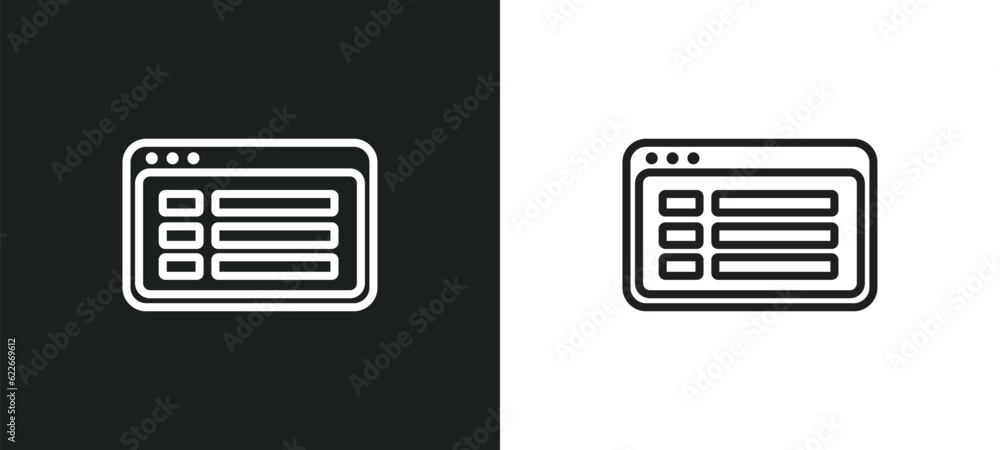 Poster window graphic outline icon in white and black colors. window graphic flat vector icon from user int