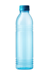 Blue plastic bottle of water isolated on white