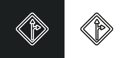 deviation arrows outline icon in white and black colors. deviation arrows flat vector icon from user interface collection for web, mobile apps and ui.