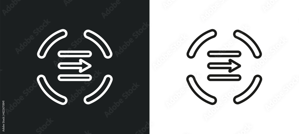 Poster charging status outline icon in white and black colors. charging status flat vector icon from user i