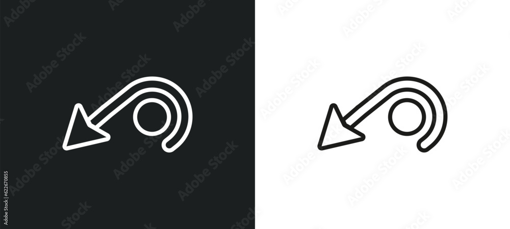 Poster minus outline icon in white and black colors. minus flat vector icon from user interface collection 