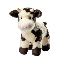 Stuffed toy cow cattle cutout isolated on white transparent background