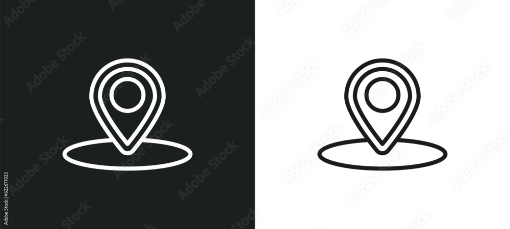 Poster zoom outline icon in white and black colors. zoom flat vector icon from user interface collection fo