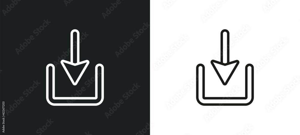 Poster equal outline icon in white and black colors. equal flat vector icon from user interface collection 