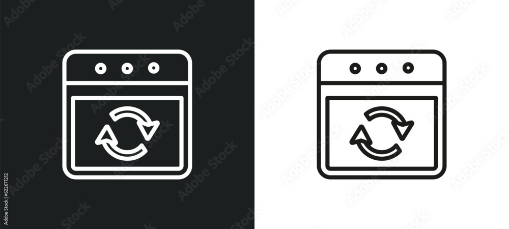 Poster activated outline icon in white and black colors. activated flat vector icon from user interface col