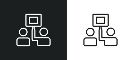 look outline icon in white and black colors. look flat vector icon from user interface collection for web, mobile apps and ui.