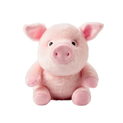 Stuffed toy piglet pig cutout isolated on white transparent background