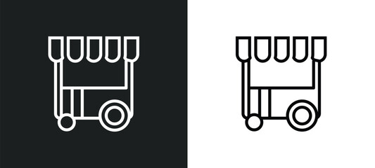 food stand outline icon in white and black colors. food stand flat vector icon from travel collection for web, mobile apps and ui.