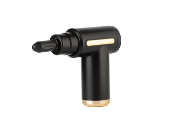 Pistol massager with a solid nozzle in the form of a bullet on a white background.