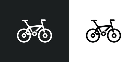 bike outline icon in white and black colors. bike flat vector icon from travel collection for web, mobile apps and ui.