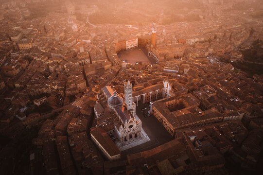 Aerial view of Siena, Tuscany, Italy.