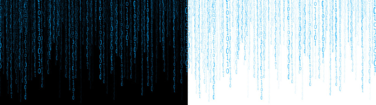 bit binary falling rain abstract technology hacker transparent background