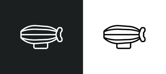 zeppelin outline icon in white and black colors. zeppelin flat vector icon from transport aytan collection for web, mobile apps and ui. © Digital Bazaar