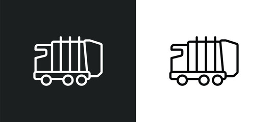 Obraz premium litter car outline icon in white and black colors. litter car flat vector icon from transportation collection for web, mobile apps and ui.