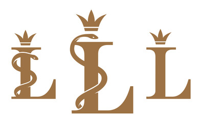 The letter L for the emblem or sign. Recommended for purchase under an extended license