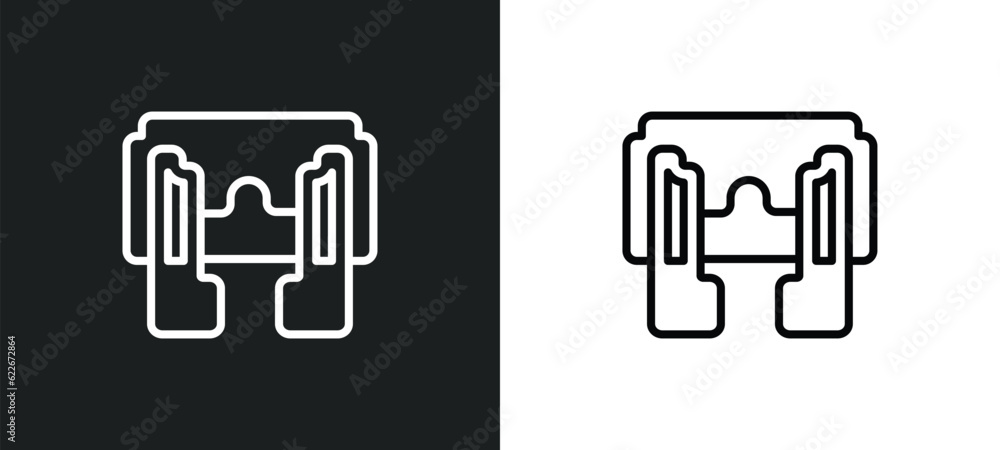 Poster fuse outline icon in white and black colors. fuse flat vector icon from transport collection for web