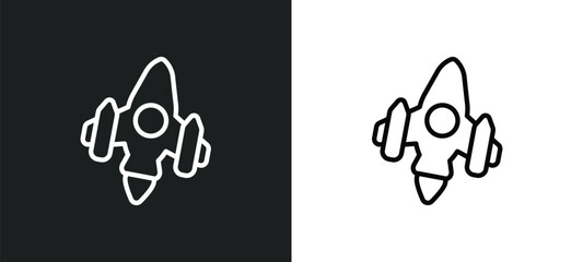 space craft outline icon in white and black colors. space craft flat vector icon from transport collection for web, mobile apps and ui.