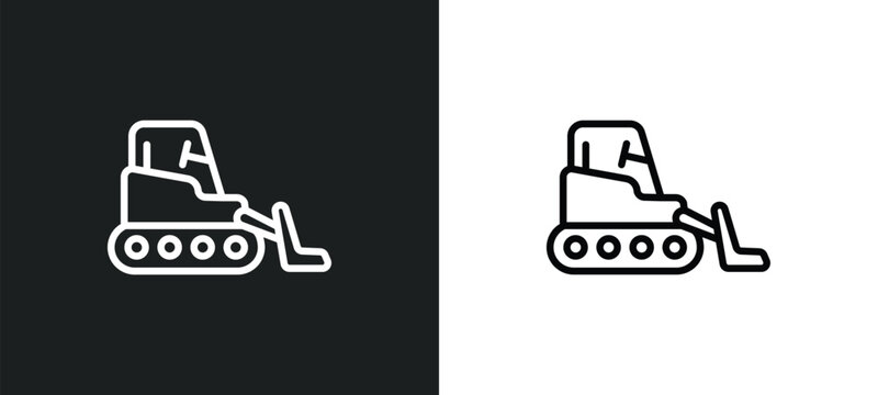 excavate outline icon in white and black colors. excavate flat vector icon from transport collection for web, mobile apps and ui.