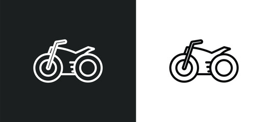 motorbike outline icon in white and black colors. motorbike flat vector icon from transport collection for web, mobile apps and ui.