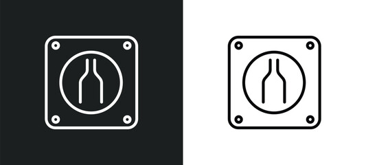 narrow road outline icon in white and black colors. narrow road flat vector icon from traffic signs collection for web, mobile apps and ui.