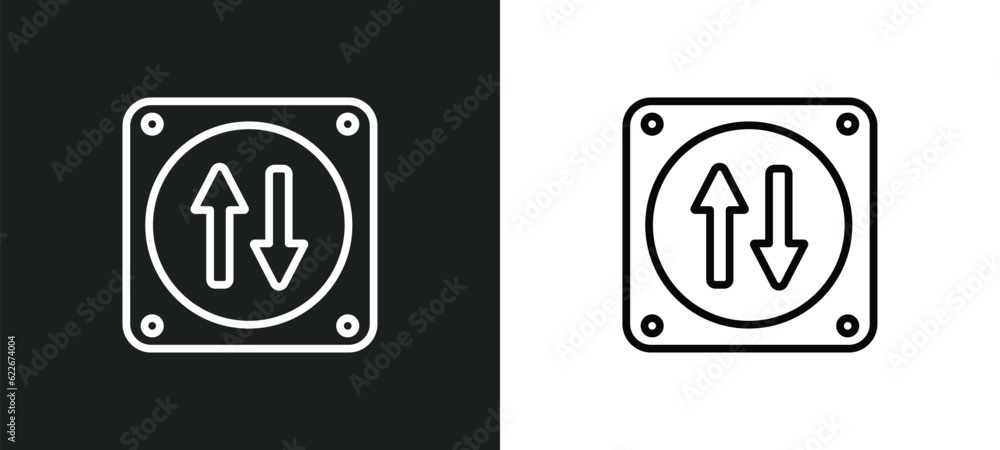 Poster highway outline icon in white and black colors. highway flat vector icon from traffic signs collection for web, mobile apps and ui.