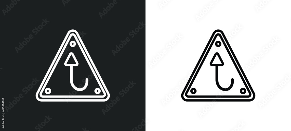 Poster highway outline icon in white and black colors. highway flat vector icon from traffic signs collecti