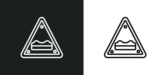 pothole outline icon in white and black colors. pothole flat vector icon from traffic signs collection for web, mobile apps and ui.