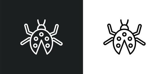 ladybug toy outline icon in white and black colors. ladybug toy flat vector icon from toys collection for web, mobile apps and ui.