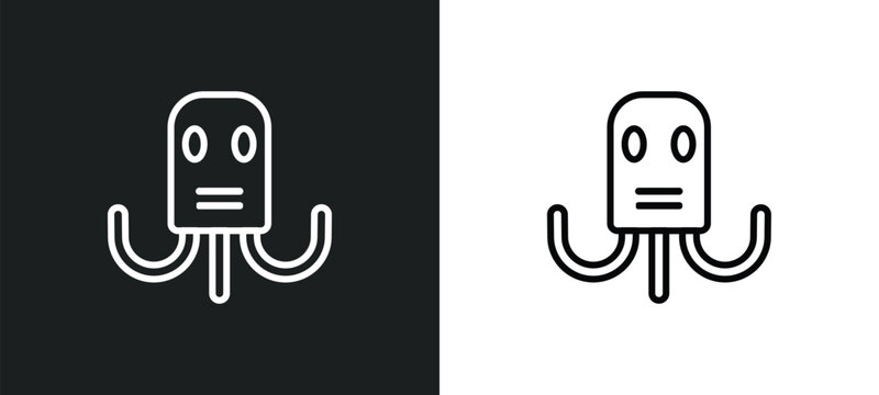octopus toy outline icon in white and black colors. octopus toy flat vector icon from toys collection for web, mobile apps and ui.