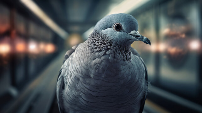 pigeon in the city HD 8K wallpaper Stock Photographic Image