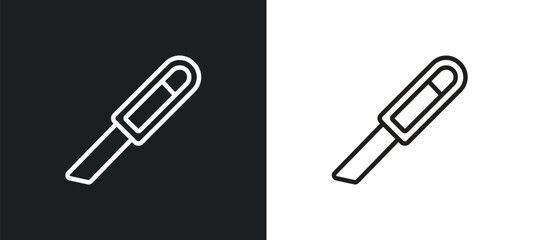 paper cutter outline icon in white and black colors. paper cutter flat vector icon from tools and utensils collection for web, mobile apps and ui.