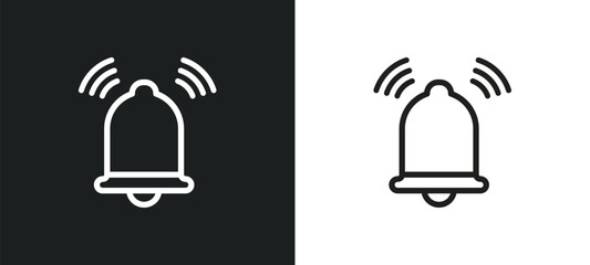 Fototapeta premium ringing outline icon in white and black colors. ringing flat vector icon from tools and utensils collection for web, mobile apps and ui.