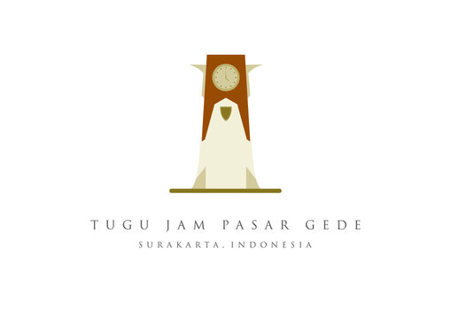 tugu jam pasar gede solo city. surakarta landmark. the landmark Icon of solo City, surakarta, indonesia.